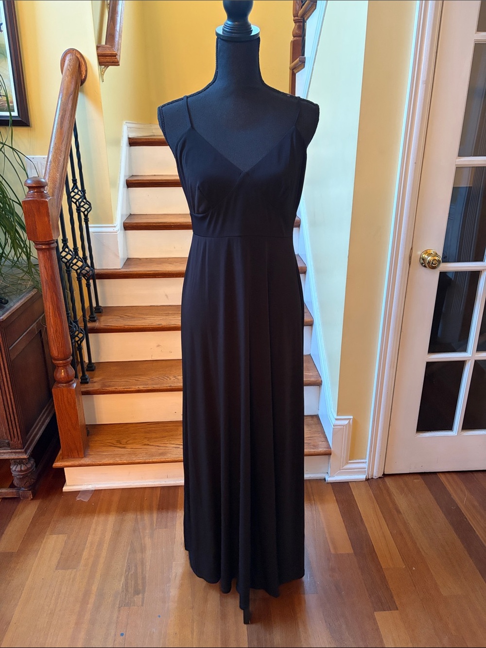 INC International Concepts Black Sleeveless V-Neck Maxi Dress